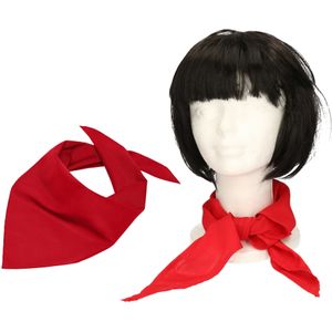 Myrtle BeachÃÂ Verkleed bandana/sjaaltje rood - 2x - Fransman/Francaise - Carnaval accessoires