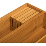 Bestekbak/keuken organizer 5-vaks bamboe hout 38 x 28 cm