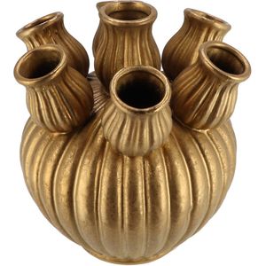 DK Design vaas Amsterdam - tulpenvaas klein - goud - D16 x H15 cm