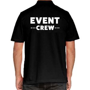 Zwart Event crew polo t-shirt voor heren