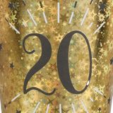 Santex Verjaardag feest bekertjes leeftijd - 10x - 20 jaar - goud - karton - 270 ml