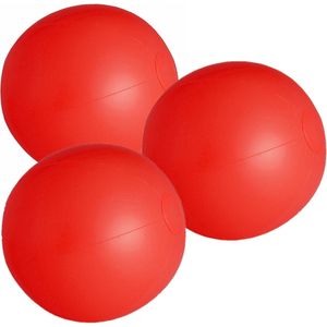 6x stuks opblaasbare zwembad strandballen plastic rood 28 cm
