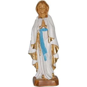 Maria Lourdes - Beeldje - Wit - Polystone - 12 cm