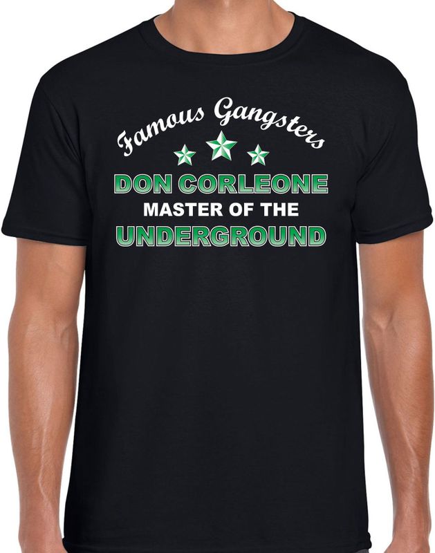 Famous gangster Don Corleone tekst / verkleed t-shirt / kostuum zwart voor heren