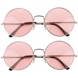 Roze XL hippie bril met grote glazen