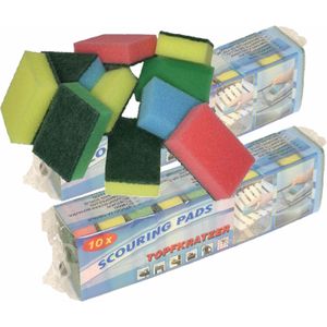 Keuken schuursponsjes/schoonmaak 9 x 6 cm - Voordeel set van 80x stuks