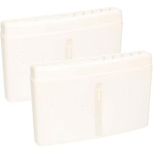 Excellent Houseware Radiator bak - 2x - waterverdampers/luchtbevochtigers - wit - kunststof - 19 x 13 cm