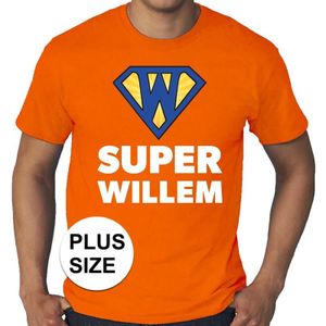 Grote maten Koningsdag Super Willem shirt oranje heren