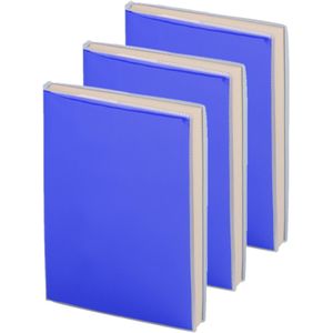Pakket van 6x stuks notitieblokje zachte kaft blauw 10 x 13 cm