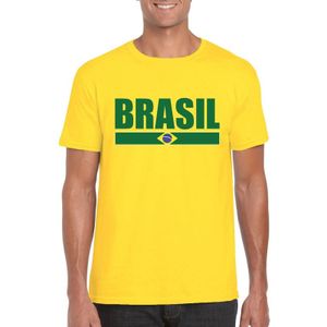 Braziliaanse supporter t-shirt yellow voor heren