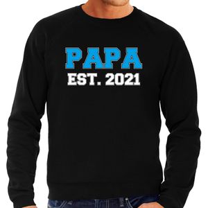 Papa est 2021 trui zwart voor heren - Aanstaande vader/ papa cadeau