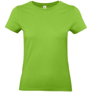 Basic dames t-shirt limegroen met ronde hals - Limegroene dameskleding casual shirts S