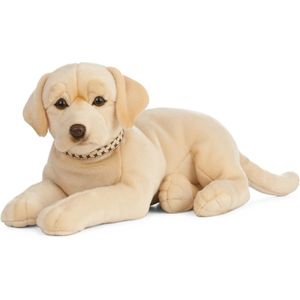 Grote pluche blonde Labrador hond knuffel 60 cm - Honden huisdieren knuffels - Speelgoed voor kinderen