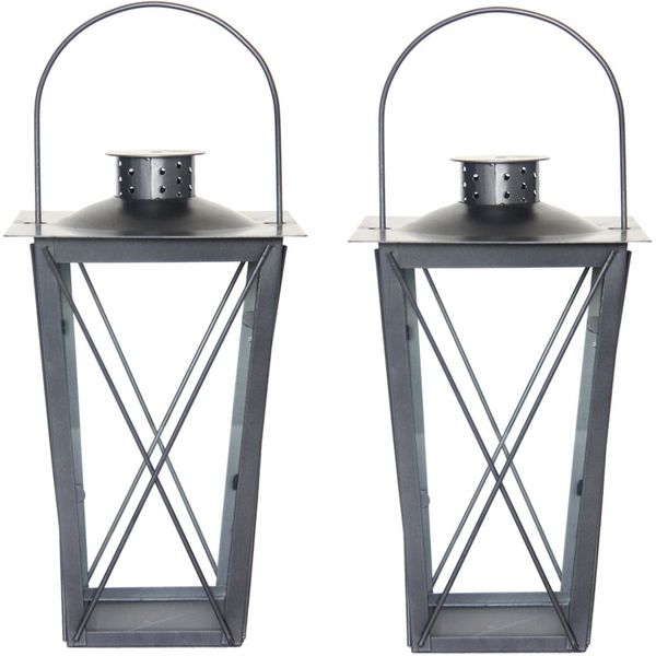Zilveren tuin lantaarn-windlicht van ijzer 20 x 20 x 40 cm - online kopen |  Lage prijs | beslist.nl