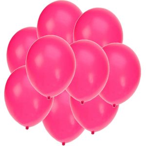 Bellatio decorations - Ballonnen knalroze/felroze 25x stuks rond 27 cm