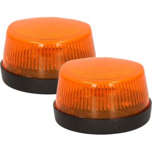 Widmann Signaallamp/signaallicht oranje - 2x - 7 cm - politie speelgoed/feestverlichting