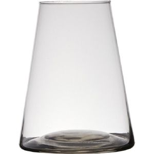 Transparante home-basics vaas/vazen van glas 16 x 16 cm - Bloemen/takken/boeketten vaas voor binnen gebruik