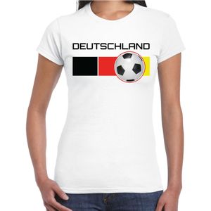 Deutschland / Duitsland voetbal / landen shirt met voetbal en Duitse vlag wit voor dames