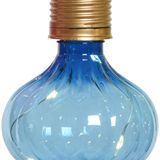 Lumineo solar hanglamp bol/lampion - 4x - Marrakech - kobalt blauw - kunststof - D8 x H12 cm