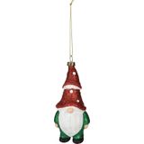 Christmas Decoration kersthanger gnomeds/dwergen-2x -kunststof -12,5 cm