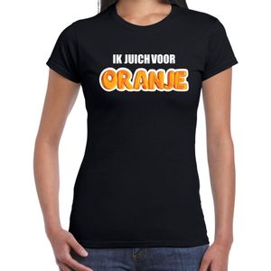 Zwart fan shirt / kleding Holland ik juich voor oranje EK/ WK voor dames