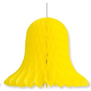 1x Kerstversiering gele kerstklokken lampionnen 20 cm