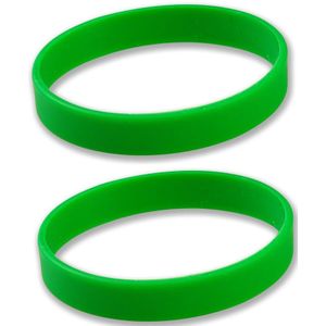 Set van 10x stuks siliconen armband groen