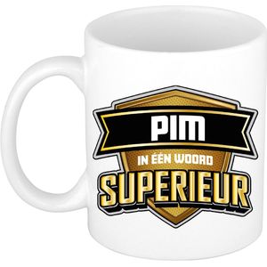 Bellatio Decorations Naam mok Pim - superieur - 30cl - kado beker