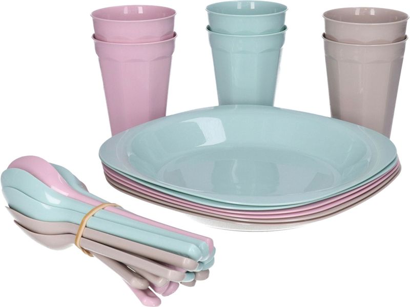 PlasticForte Picknick servies set - 31delig - kunststof