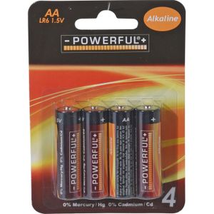 Powerful Batterijen Penlite - AA type - 4x stuks - Alkaline - Long life