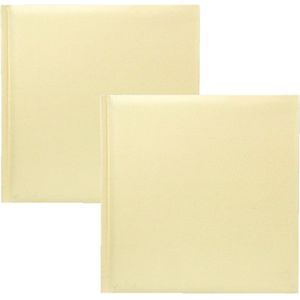 2x Fotoboek/fotoalbum met 20 paginas beige 32 x 32 x 2,5 cm