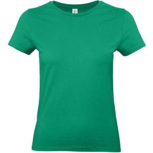 Set van 2x stuks groene shirt met ronde hals voor dames, maat: XL (42)