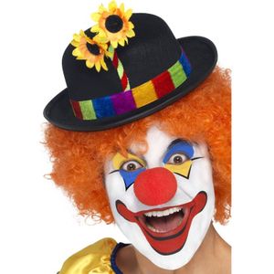 Clowns hoedje met bloemetje