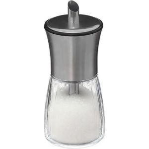 5Five Suikerpot Paris - glas/rvs metaal - transparant/zilver - 16 cm - 0.16 liter - luxe uitvoering dispenser