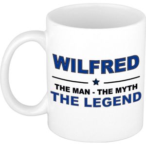 Naam cadeau mok/ beker Wilfred The man, The myth the legend 300 ml