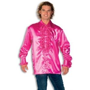 Heren rouche overhemd roze