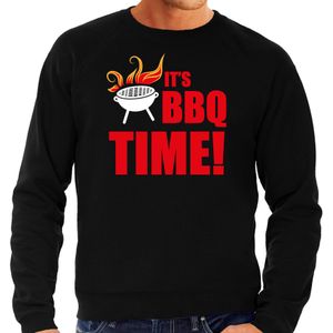 Barbecue cadeau sweater BBQ time zwart voor heren - bbq truien