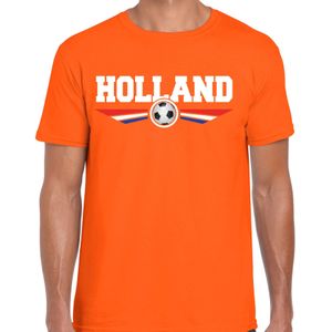 Holland landen / voetbal shirt met wapen in de kleuren van de Nederlandse vlag oranje voor heren