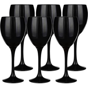 Glasmark Wijnglazen - 12x - Black collection - 300 ml - glas