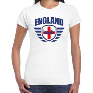 England landen / voetbal t-shirt wit dames - EK / WK voetbal
