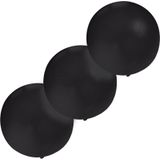 Set van 3x stuks groot formaat zwarte ballon met diameter 60 cm