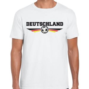 Duitsland / Deutschland landen / voetbal shirt met wapen in de kleuren van de Duitse vlag wit voor heren