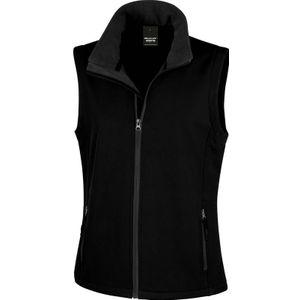 Mouwloze softshell sport vesten zwart voor dames