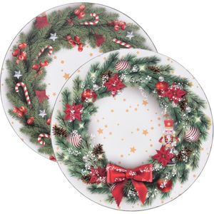 Christmas Decoration kerstdiner onderborden -12x - 33 cm -kunststof - kerst thema