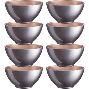 Luminarc Kommetjes/soepkommen/schaaltjes voor dessert/ontbijt - 8x - Glas - D13 x 6 cm - lila paars