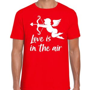 Valentijn cadeau verkleed shirt rood met cupido bedrukking voor heren