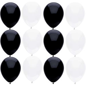 Ballonnen verjaardag/thema feest - 200x stuks - zwart/wit