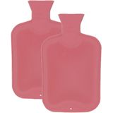 Warmwaterkruik - 2 stuks - 2 liter - van rubber - roze