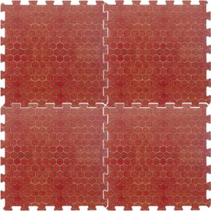 16x stuks Foam puzzelmat zwembadtegels/fitnesstegels terracotta tegeltjes 50 x 50 cm