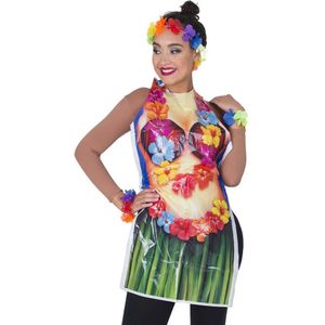 Hawaii thema verkleed schort vrouw